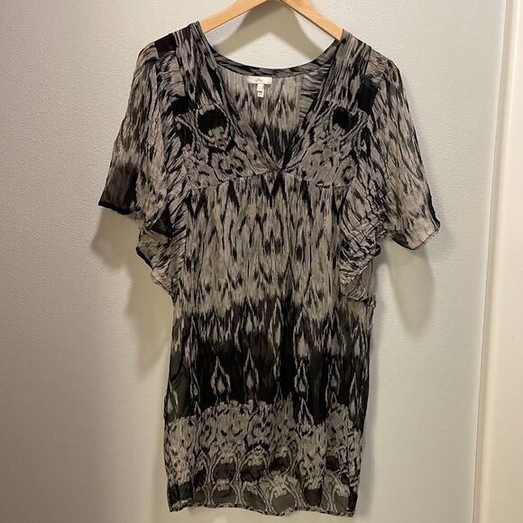 NWOT Joie woman’s black and gray silk sheer dress - Picture 2 of 15